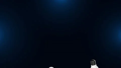Creative Idea Light Bulb Thinking realistic lamp Loop Background Animation. Stock Footage 186930000