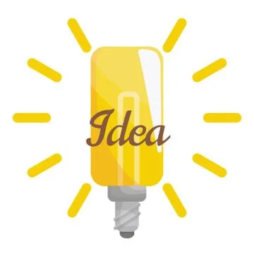 Creative idea in light lamp shape as inspiration concept. Effective thinking Stock Illustration
