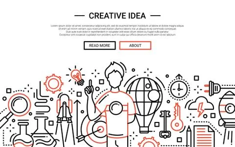 Creative Idea - line design website banner Stock Illustration