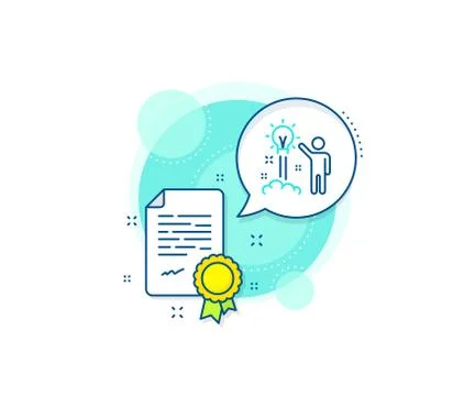 Creative idea line icon. Human launch startup sign. Vector Stock Illustration