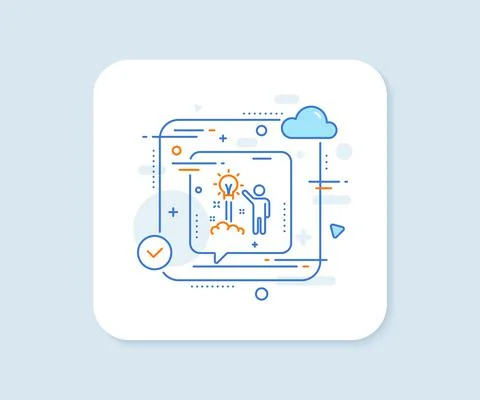 Creative idea line icon. Human launch startup sign. Vector Stock Illustration