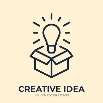 Creative idea line icon. Innovation concept linear vector illustration. Thin Stock Illustration