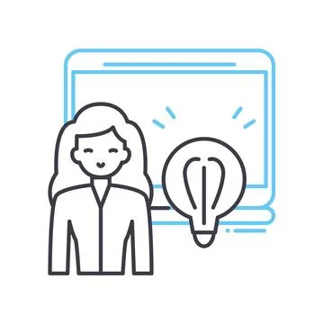 Creative idea line icon, outline symbol, vector illustration, concept sign Stock Illustration