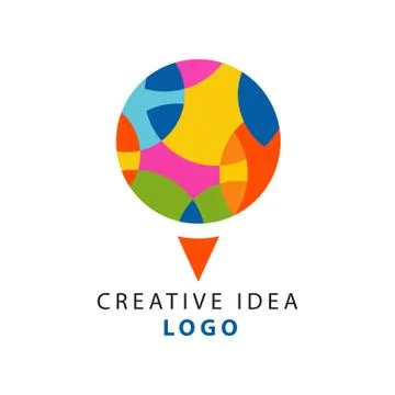 Creative idea logo template with abstract circle logo with geometric pattern 스톡 일러스트