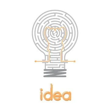 Creative idea in the maze Stock Illustration