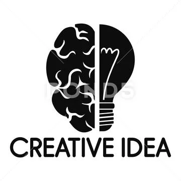 Brain and Creative Mind Logo Design with Man Head and Light Bulb Vector Set  | Stock vector | Colourbox