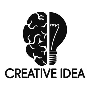 Creative idea mind logo, simple style Illustrazione stock