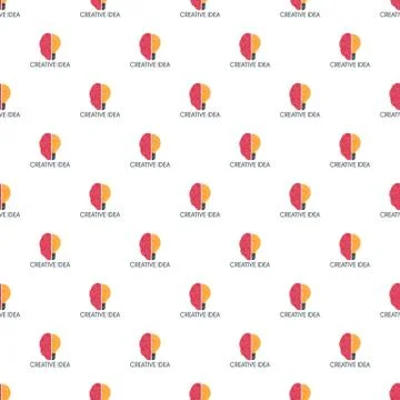 Creative idea mind pattern seamless Stock Illustration