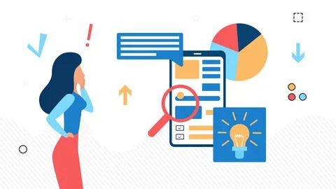 Creative idea for new new mobile features development Stock Illustration