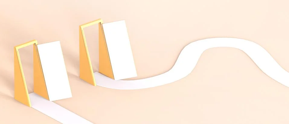 Creative idea Open Door Choice of success and inspiration Concept on Yellow Stock Illustration