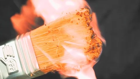 Creative idea of power and energy of good performance. Tool in red flame Stock Footage 104342520