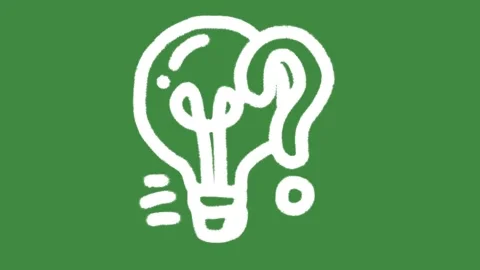 Creative idea question mark light bulb hand-drawn cartoon graphic with chalk Stock Footage 336680198