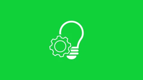 Creative idea setup animation with light bulb and gear icon Stock Footage 330525678