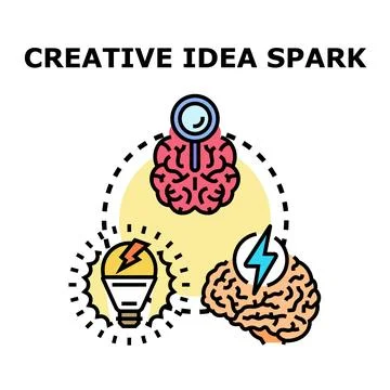 Creative idea spark concept generating imagination process イラスト素材