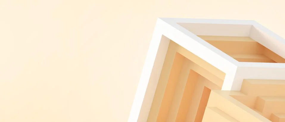 Creative idea thinking. Geometric shapes Minimal Design futuristic on yellow Stock Illustration