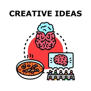 Creative idea thinking process generating solutions Stock Illustration