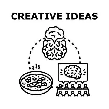 Creative idea thinking process generating solutions Stock Illustration