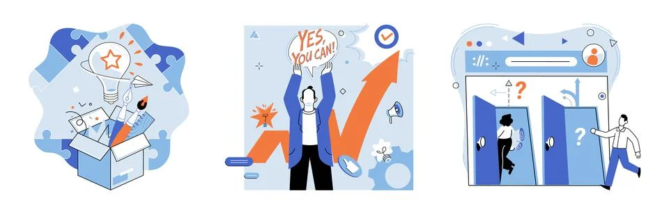 Creative idea. Valuable advice and diverse opinions provide fresh perspectives Stock Illustration