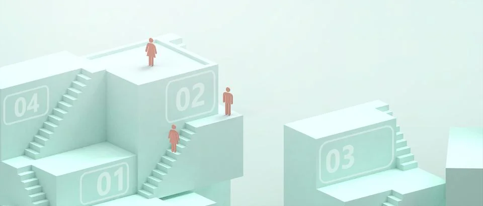 Creative idea.Abstract Background and ladder of business success and the journey Stock Illustration