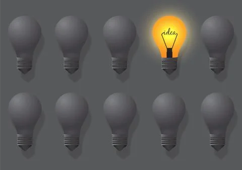 Creative ideas about the lamp. Different and distinctive lamps are lined in a Stock Illustration