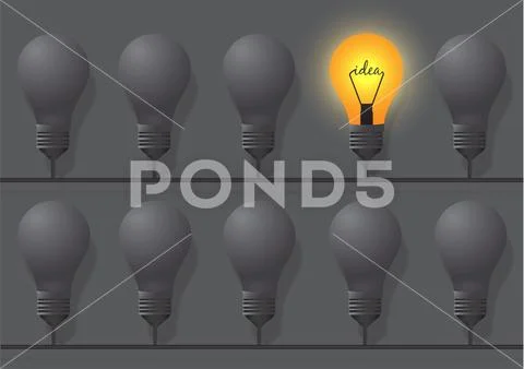 Creative ideas about the lamp. Different and distinctive lamps are lined in a Stock Illustration