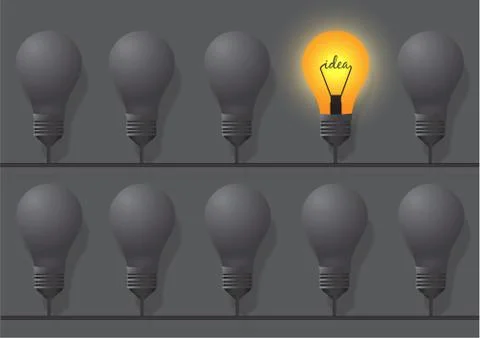 Creative ideas about the lamp. Different and distinctive lamps are lined in a Stock Illustration