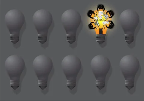 Creative ideas about the lamp. Different and distinctive lamps are lined in a イラスト素材