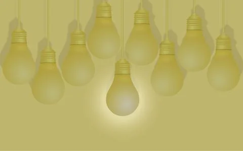 Creative ideas about the Light bulb. Different and distinctive lamps are line Stock-Illustration