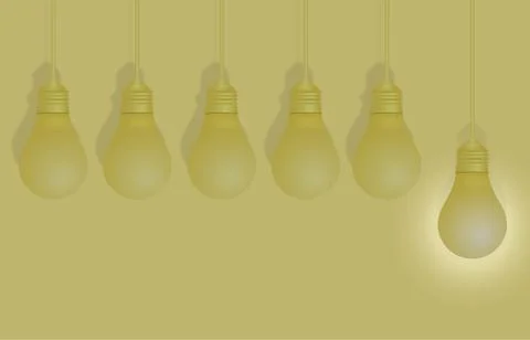 Creative ideas about the Light bulb. Different and distinctive lamps are line Stock Illustration