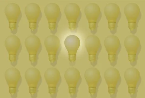 Creative ideas about the Light bulb. Different and distinctive lamps are line Stock Illustration