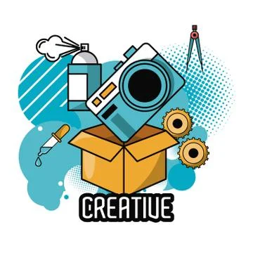 Creative ideas and colors Stock Illustration