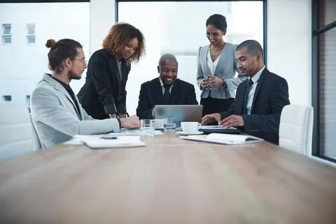 Creative ideas is the best solution. a group of businesspeople discussing Stock Photos