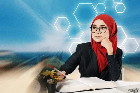 Creative ideas concept with abstract background, young professional entrepren Foto stock