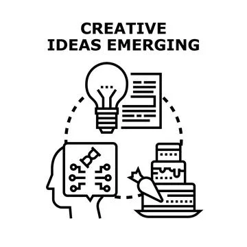 Creative ideas emerging new concept development process 스톡 일러스트