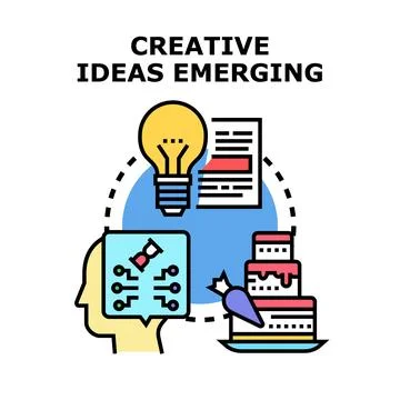 Creative ideas emerging new concept development process 库存插图