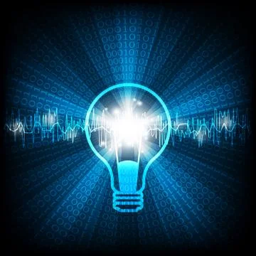 Creative ideas in the form of light bulbs. Stock Illustration