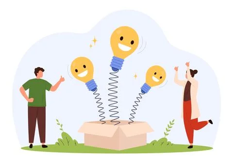 Creative Ideas Jumping Out of Box Concept イラスト素材