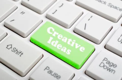 Creative ideas on keyboard Stock Illustration