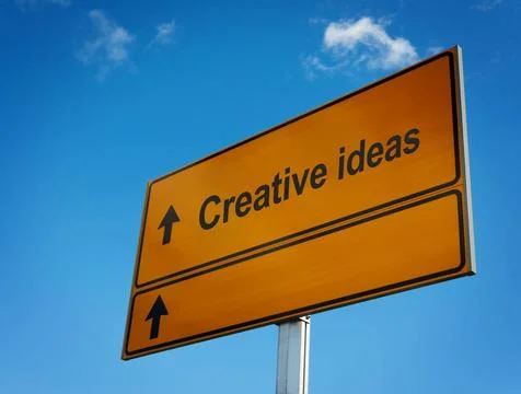 Creative ideas road sign. Creative ideas road sign, bottom place for your ... Foto stock