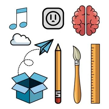 Creative ideas set elements Stock Illustration