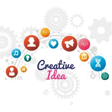 Creative ideas set icons Stock Illustration