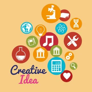 Creative ideas set icons Stock Illustration