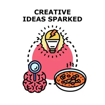 Creative ideas sparking and developing vector illustration イラスト素材