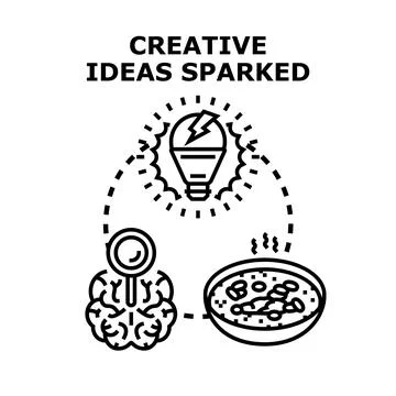 Creative ideas sparking and developing vector illustration Stock Illustration