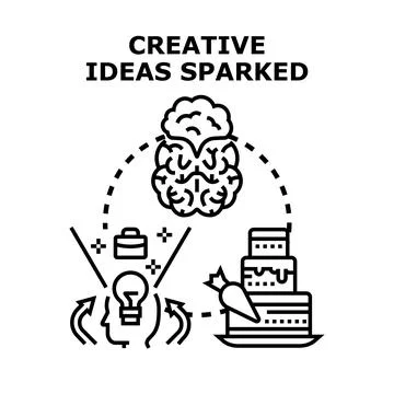 Creative ideas sparking innovation and business development Stock Illustration