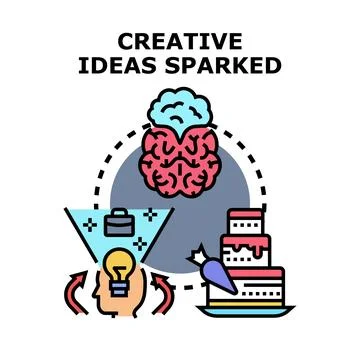Creative ideas sparking innovation and business development Stock Illustration