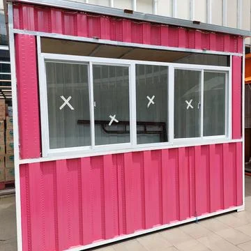 Creative ideas for stalls from containers Stock Photos