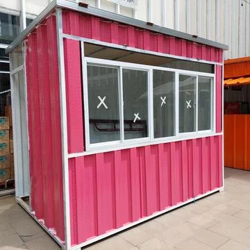 Creative ideas for stalls from containers Stock Photos