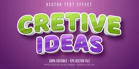 Creative ideas text, 3d editable text effect Stock Illustration