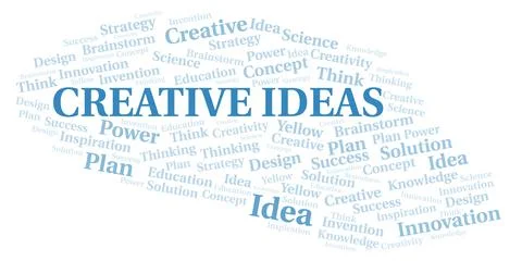 Creative Ideas typography word cloud create with the text only. Illustrazione stock